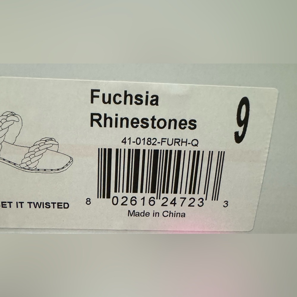 Corkeys Don’t Get It Twisted Fuchsia Rhinestone Sandles - Picture 6 of 6